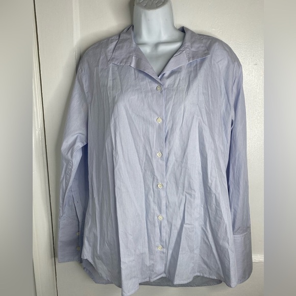 FRAME Nordstrom Blue & White Pinstripe Button Up Blouse. Small. - Picture 1 of 10